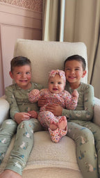 Blush Bunnies Small Ribbed Zip Romper