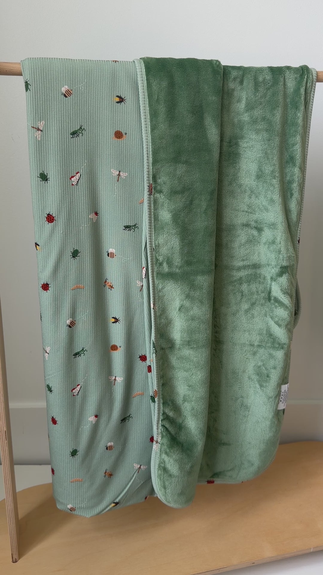 Backyard Bugs Small Ribbed Toddler Blanket