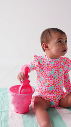 Neon Little Blooms One-Piece Bathing Suit