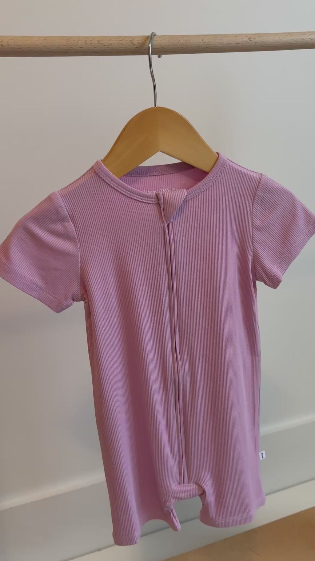 Lilac Mist Small Ribbed Summer Zip Romper