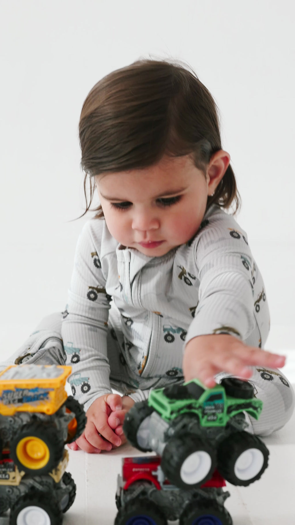 Monster Trucks Small Ribbed Zip Romper