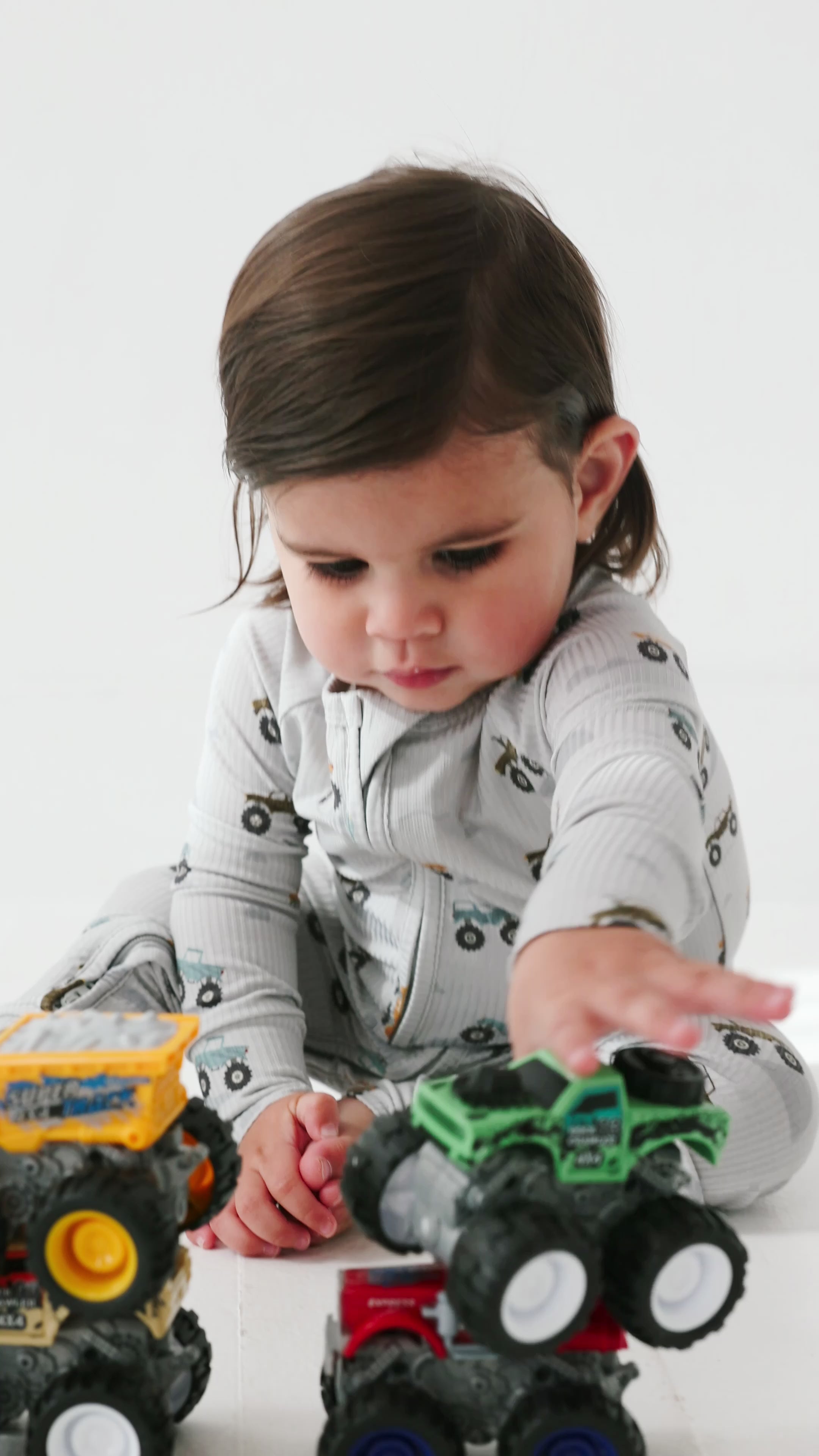 Monster Trucks Small Ribbed Zip Romper