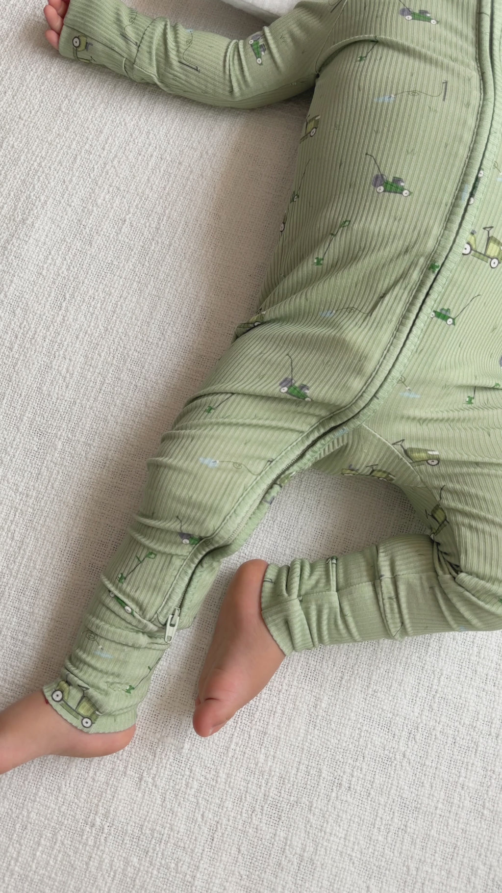 Lawn Mowers Small Ribbed Zip Romper