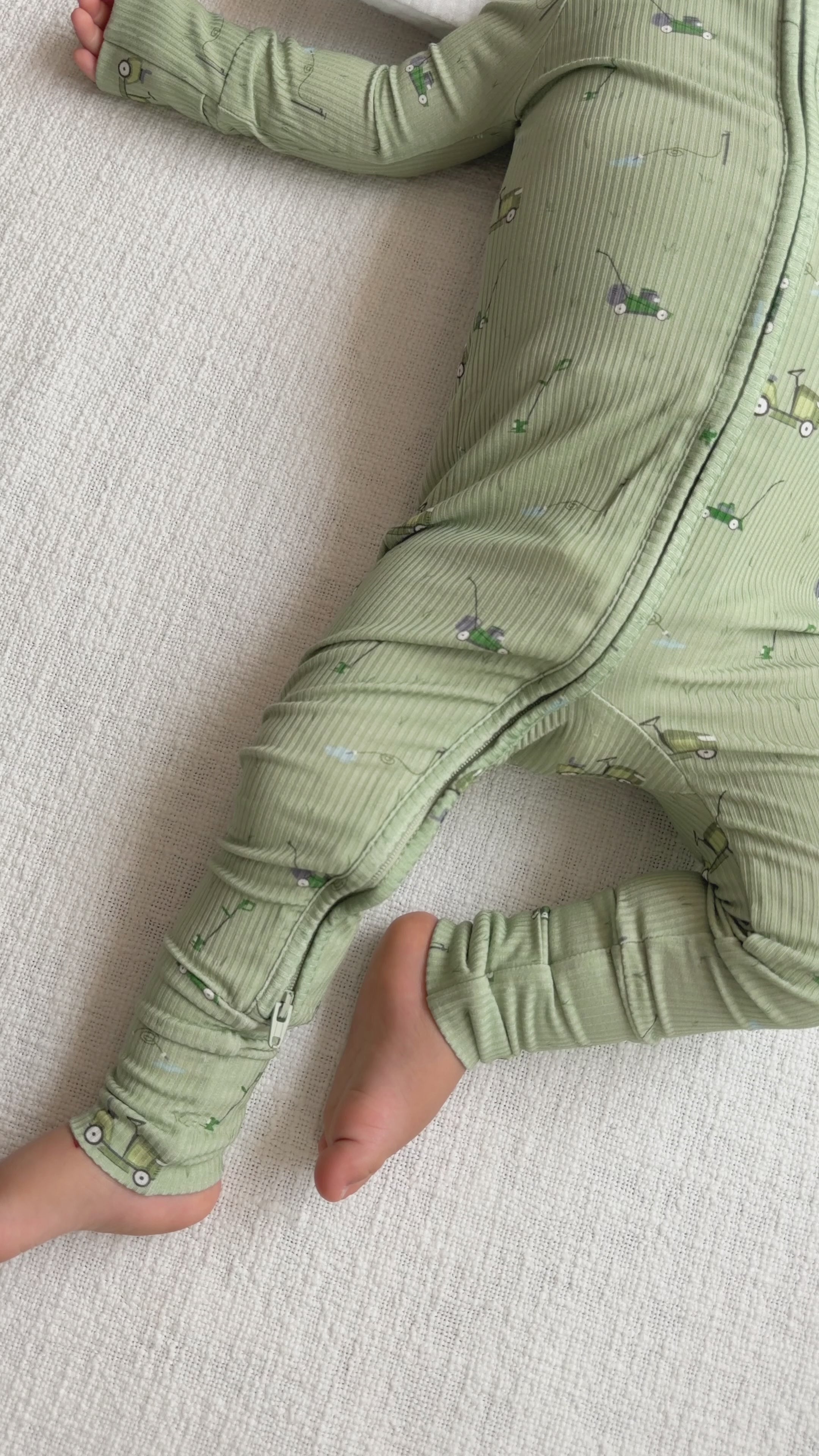 Lawn Mowers Small Ribbed Zip Romper