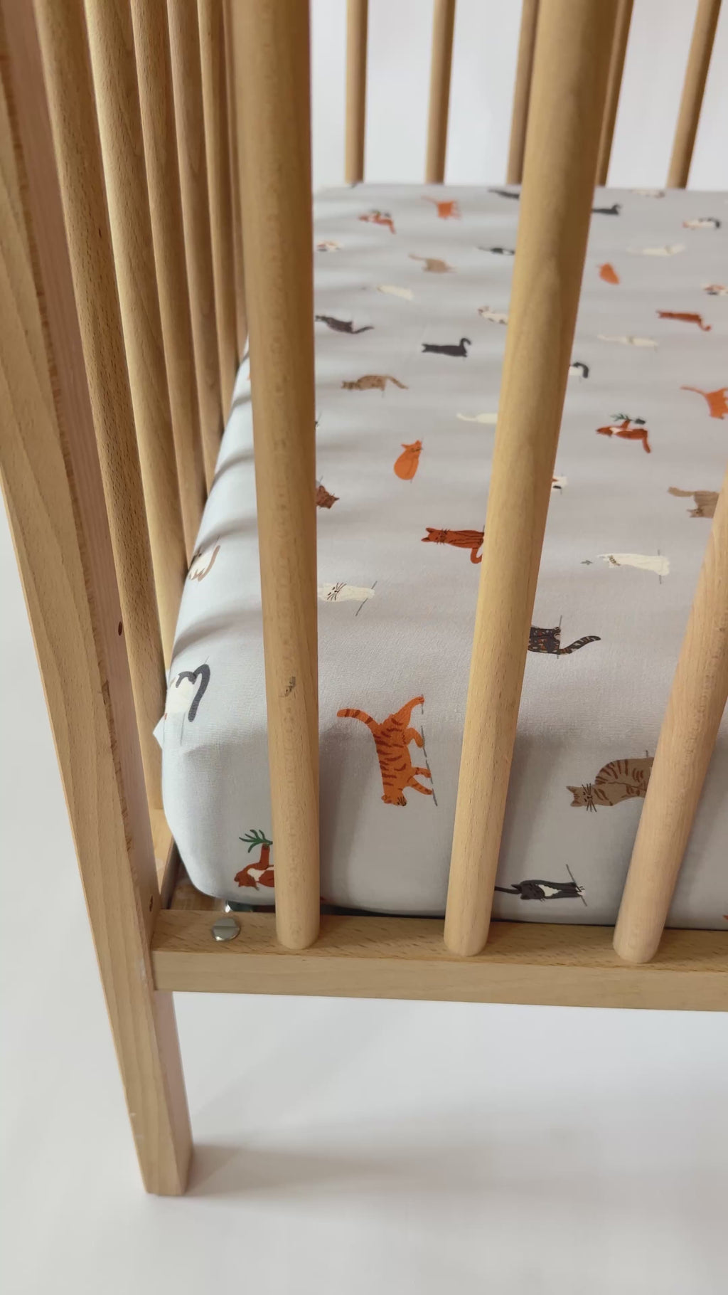 Cats Gray Crib Sheet
