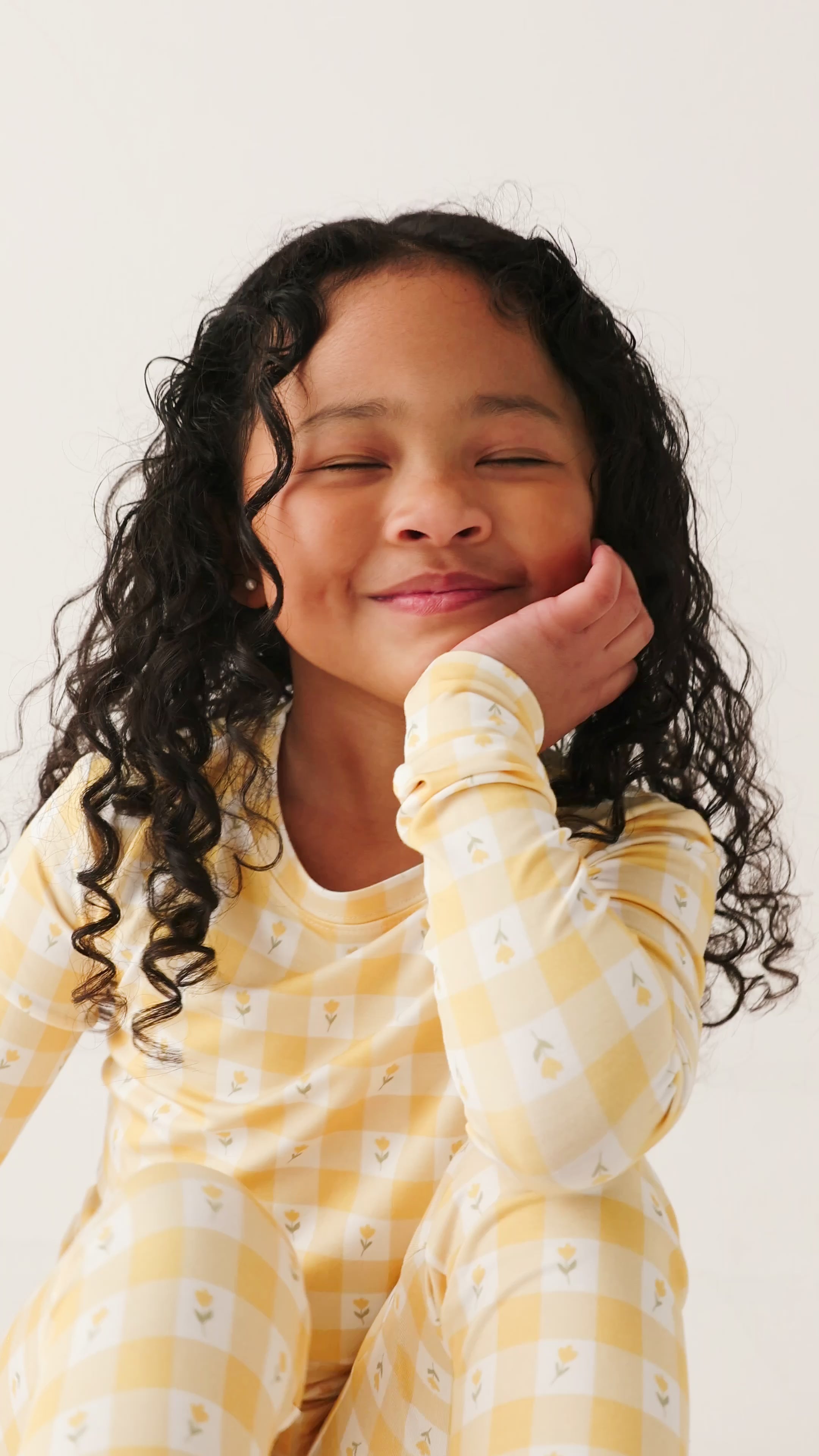 Yellow Gingham Tulip Two-Piece Set