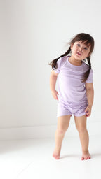 Lavender Small Ribbed Shorts Two-Piece Set