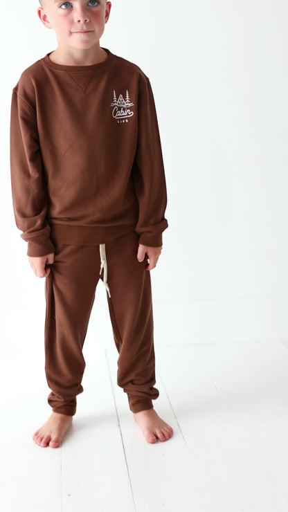 Cabin Pinecone Bamboo French Terry Pullover & Jogger Set