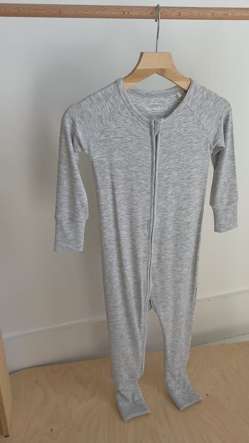 Heather Gray Small Ribbed Zip Romper