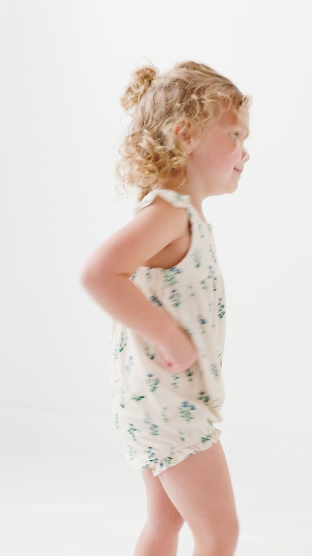 Morning Meadow Small Ribbed Flutter Sleeve Romper