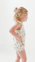 Morning Meadow Small Ribbed Flutter Sleeve Romper