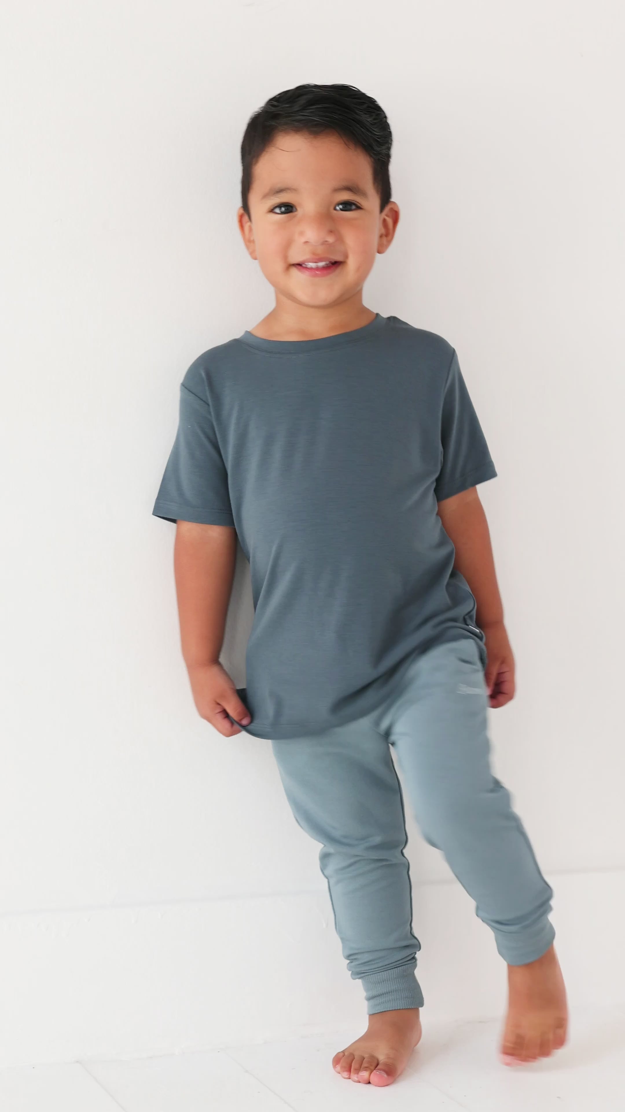 Slate Blue Bamboo French Terry Joggers