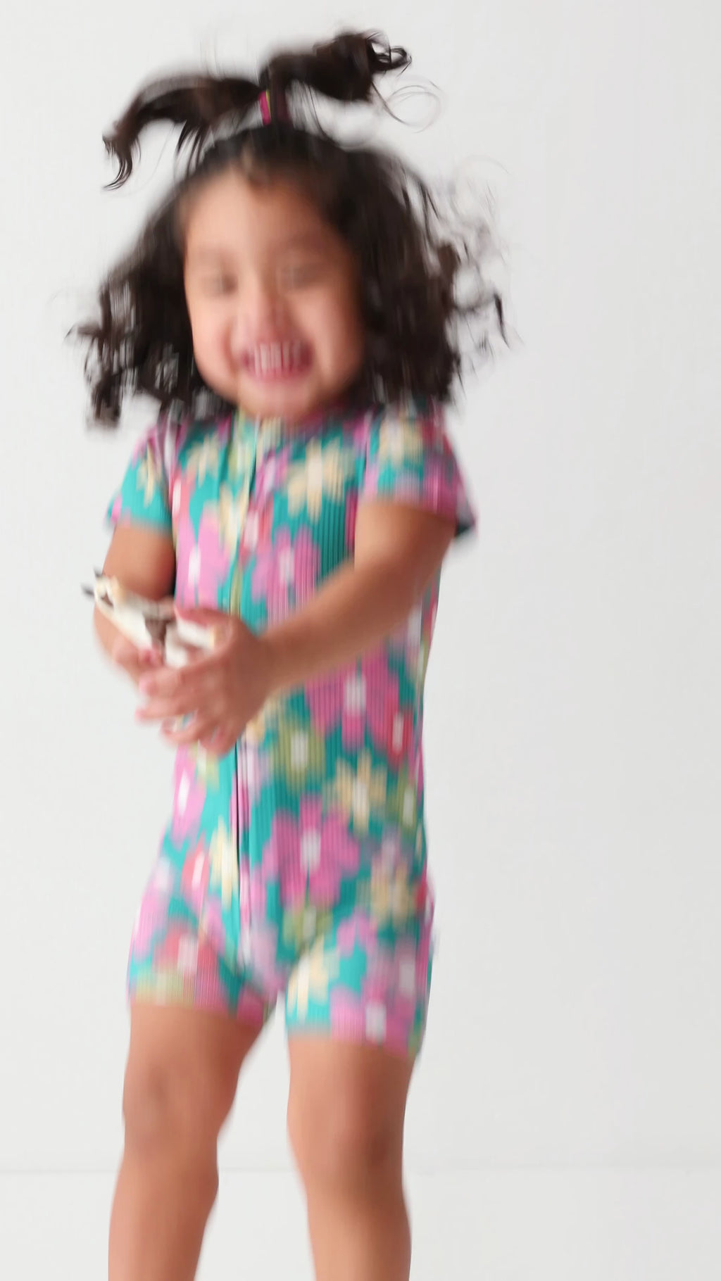 Retro Daisies Small Ribbed Summer Zip Romper