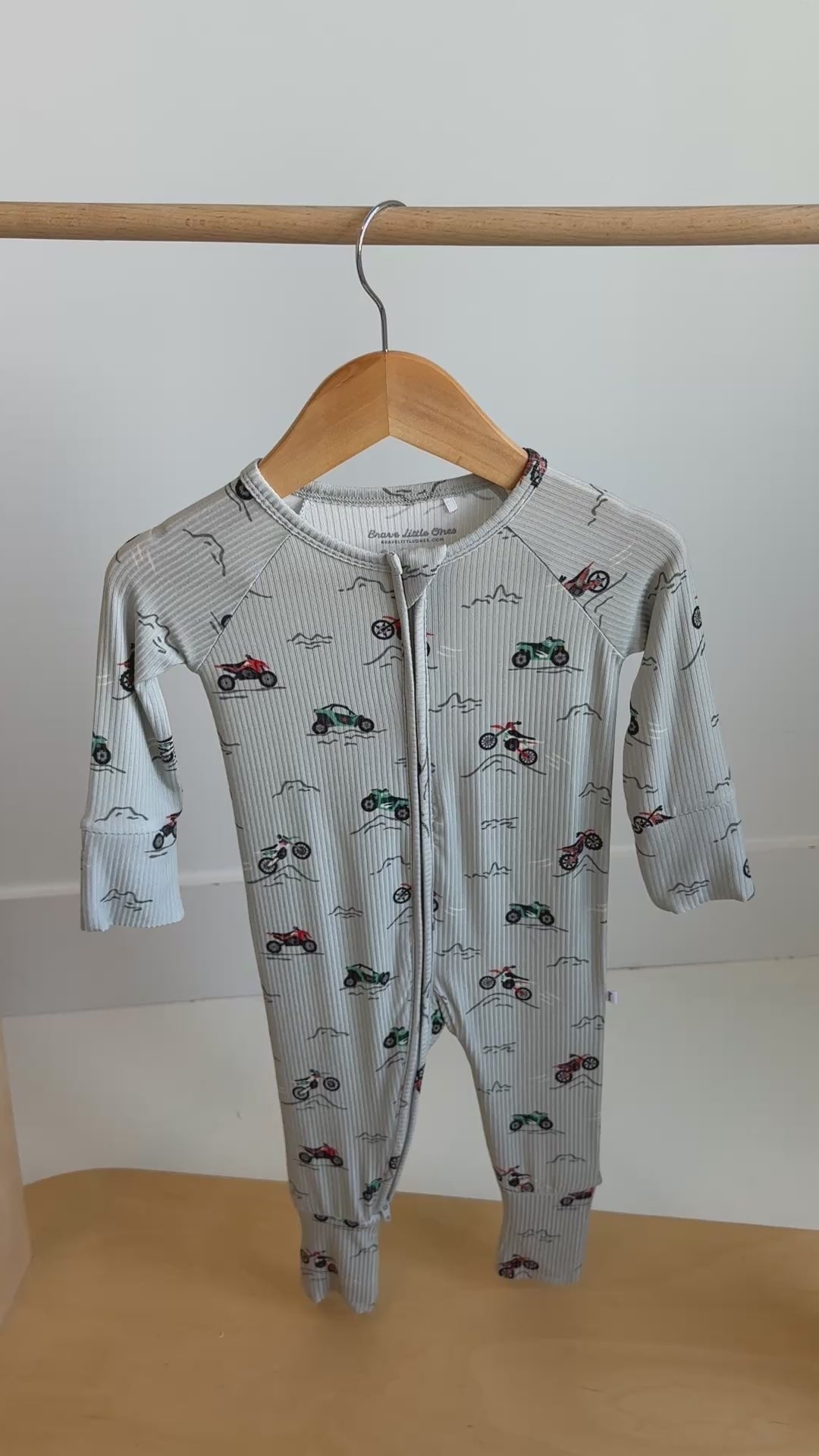 Little Riders Small Ribbed Zip Romper