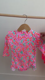 Neon Little Blooms One-Piece Bathing Suit