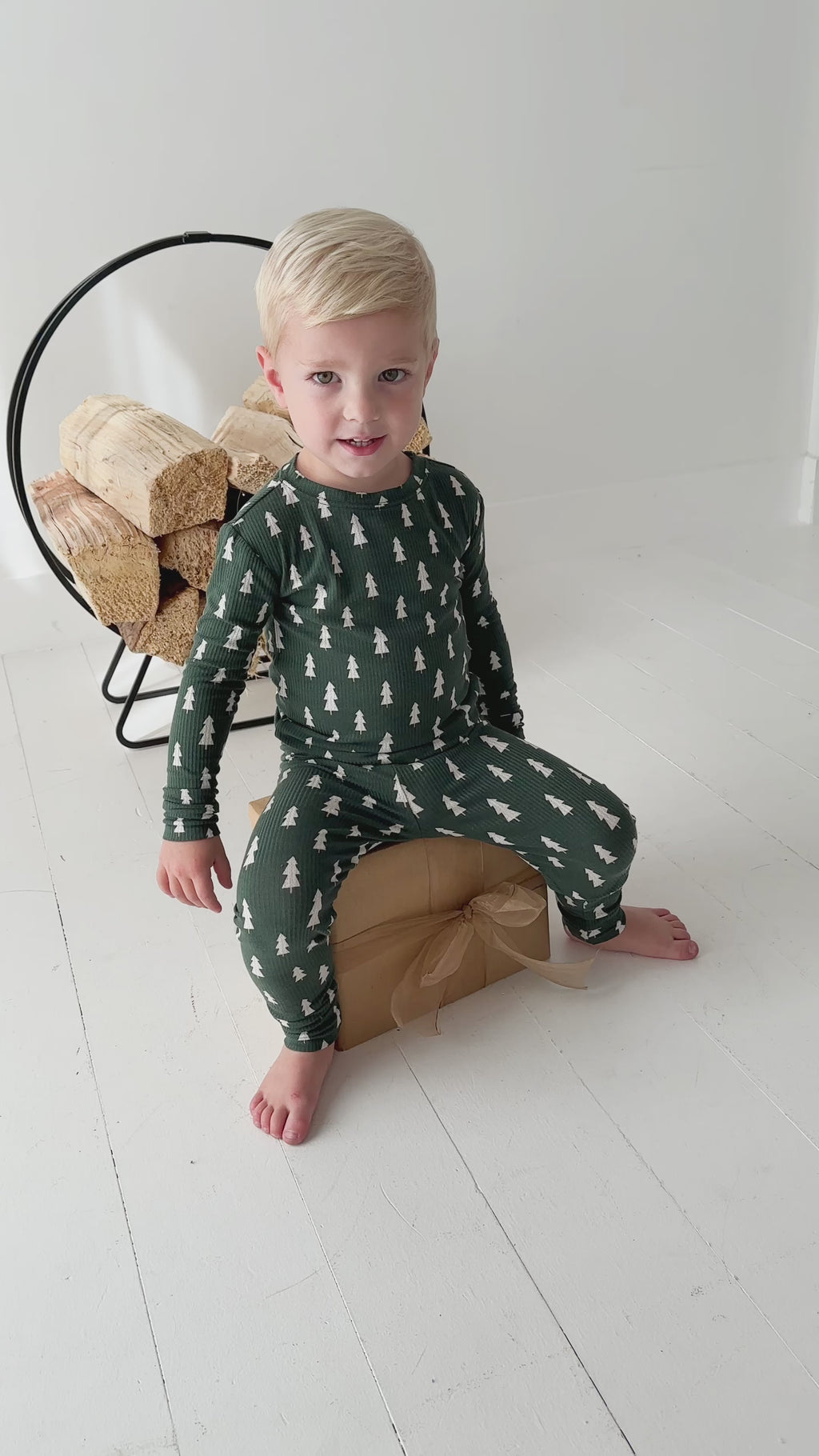 Christmas Trees Small Ribbed Two-Piece Set