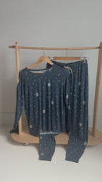 Nativity Blue Small Ribbed Women's Matching Set