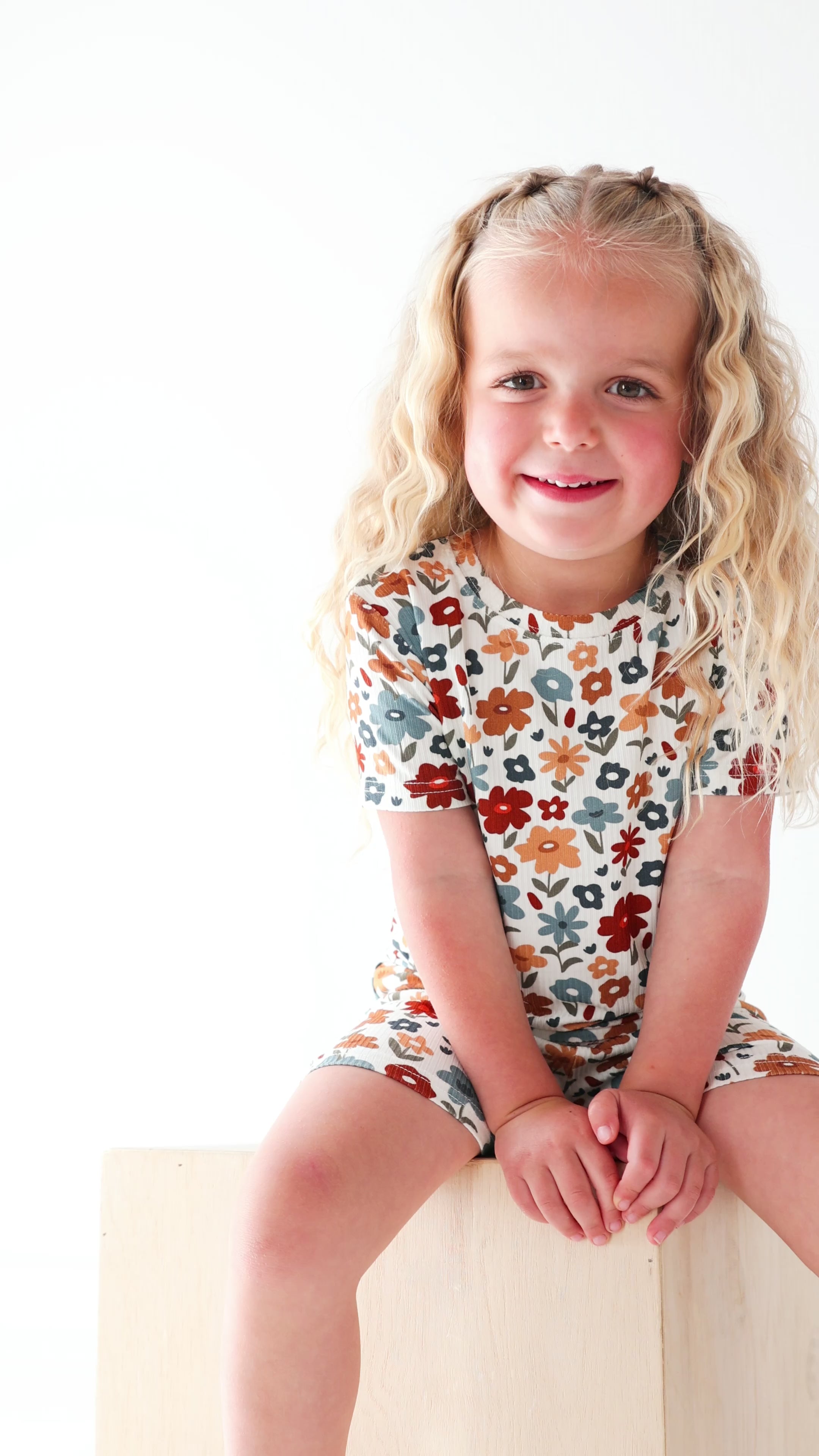 Autumn Meadow Small Ribbed Shorts Two-Piece Set