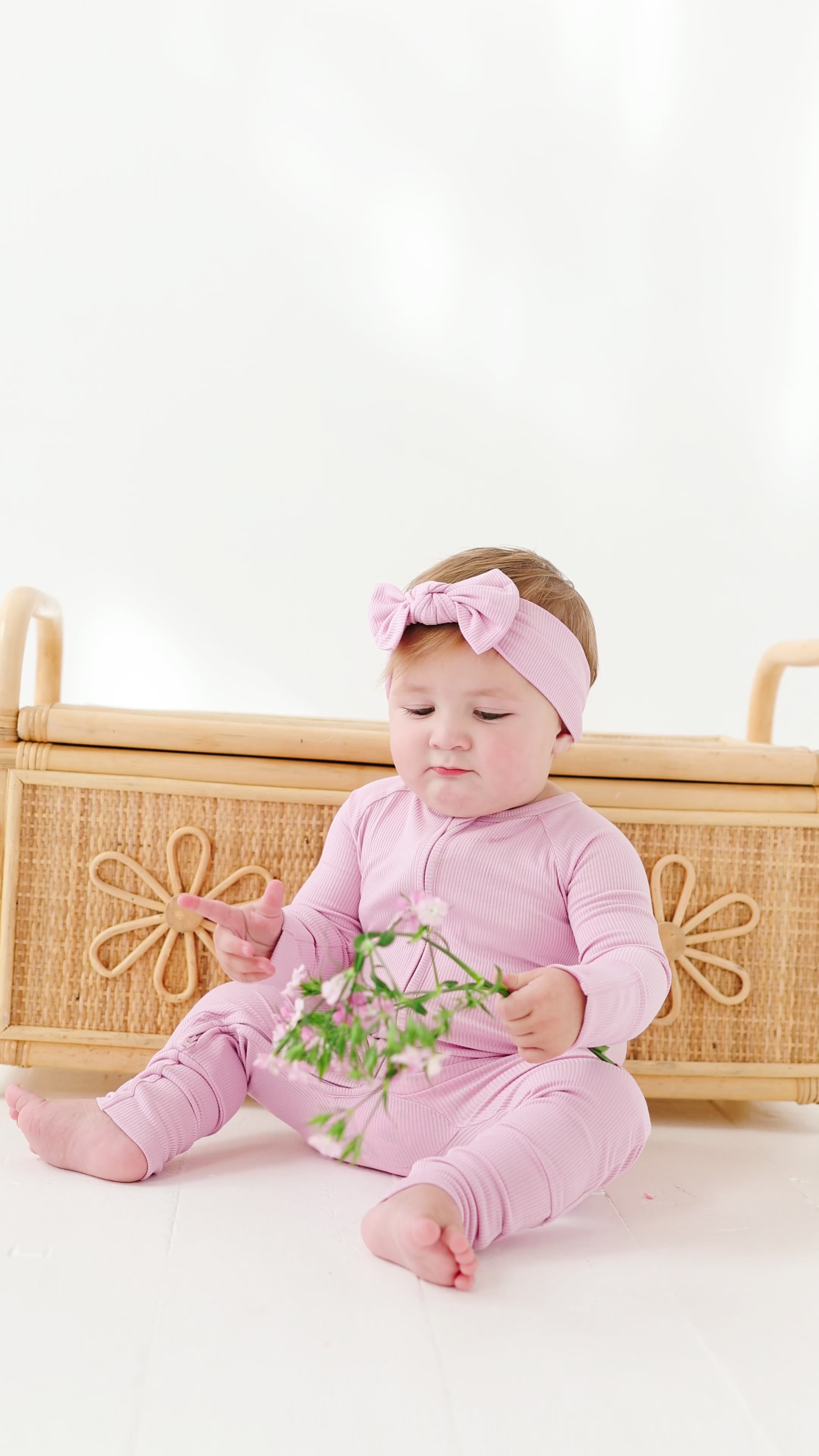 Lilac Mist Small Ribbed Zip Romper