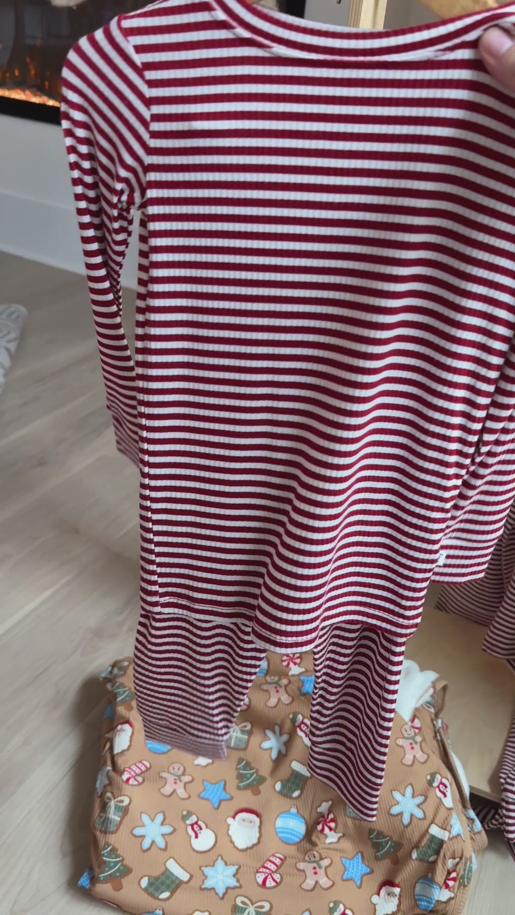 Red Stripe Small Ribbed Two-Piece Set