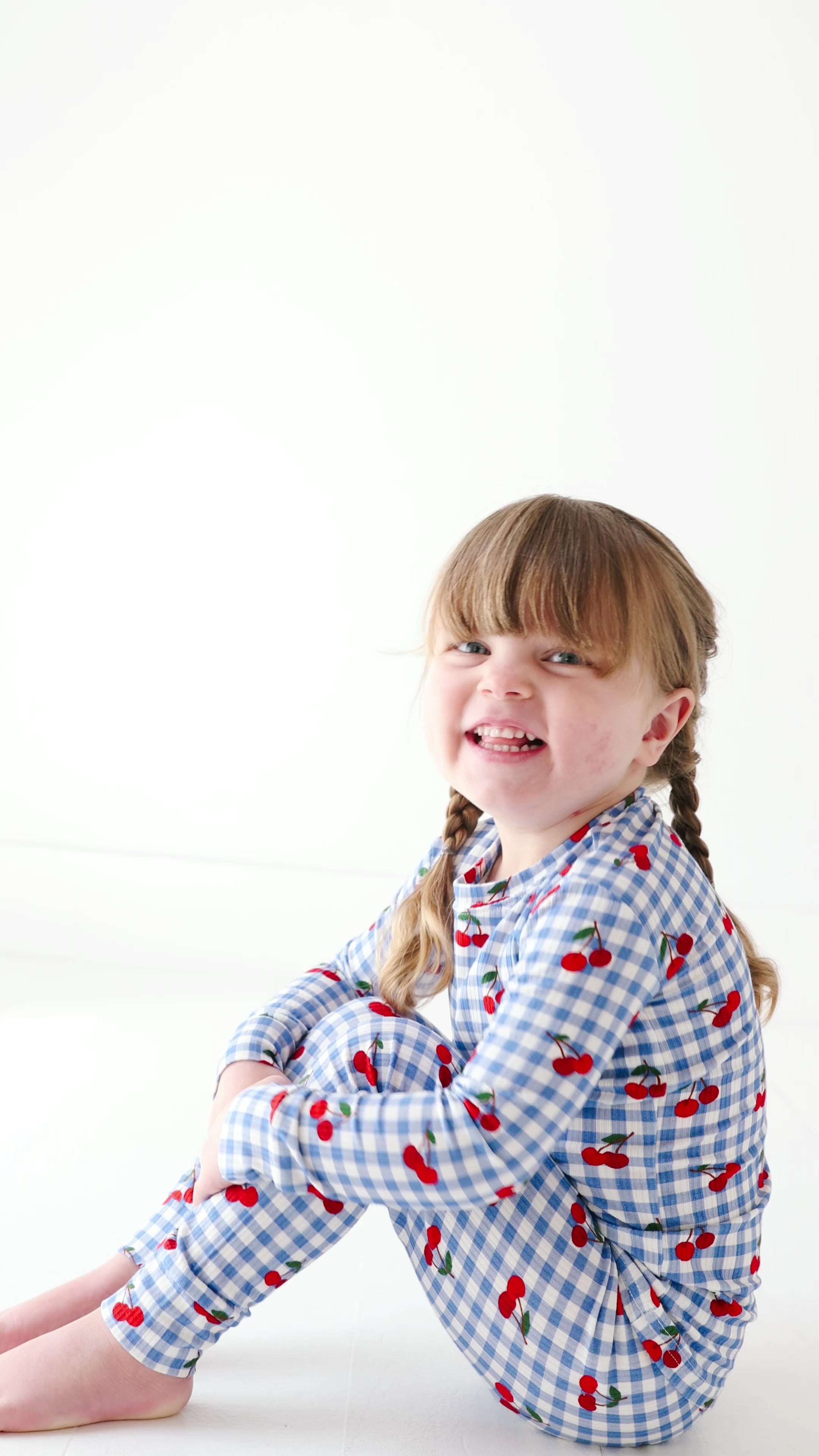 Vintage Cherries Small Ribbed Two-Piece Set