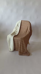 Neutral Lines Small Ribbed Youth Blanket