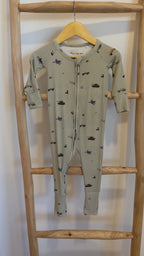 Military Small Ribbed Zip Romper