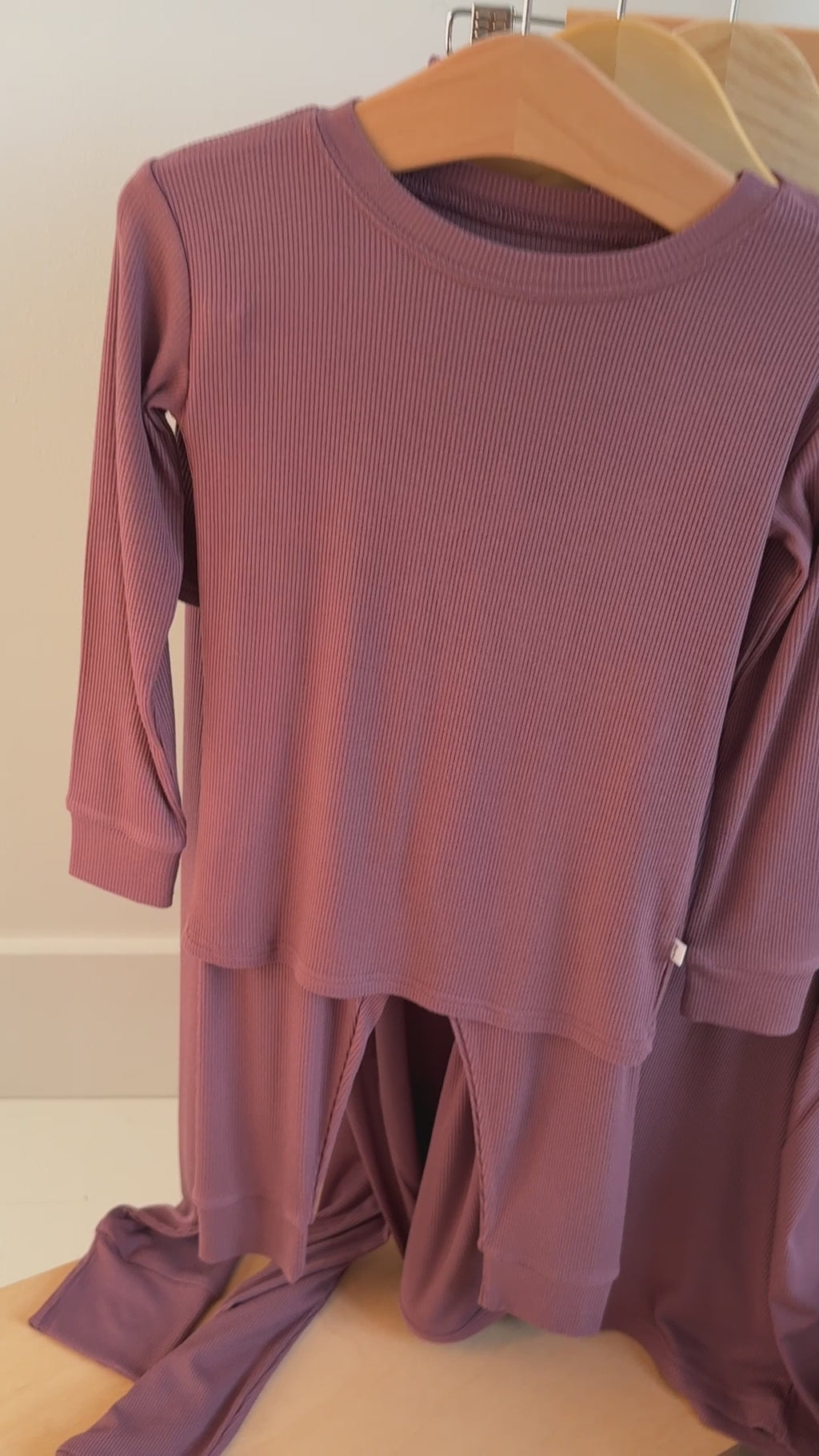 Plum Small Ribbed Two-Piece Set