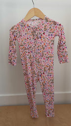 Blush Bunnies Small Ribbed Zip Romper