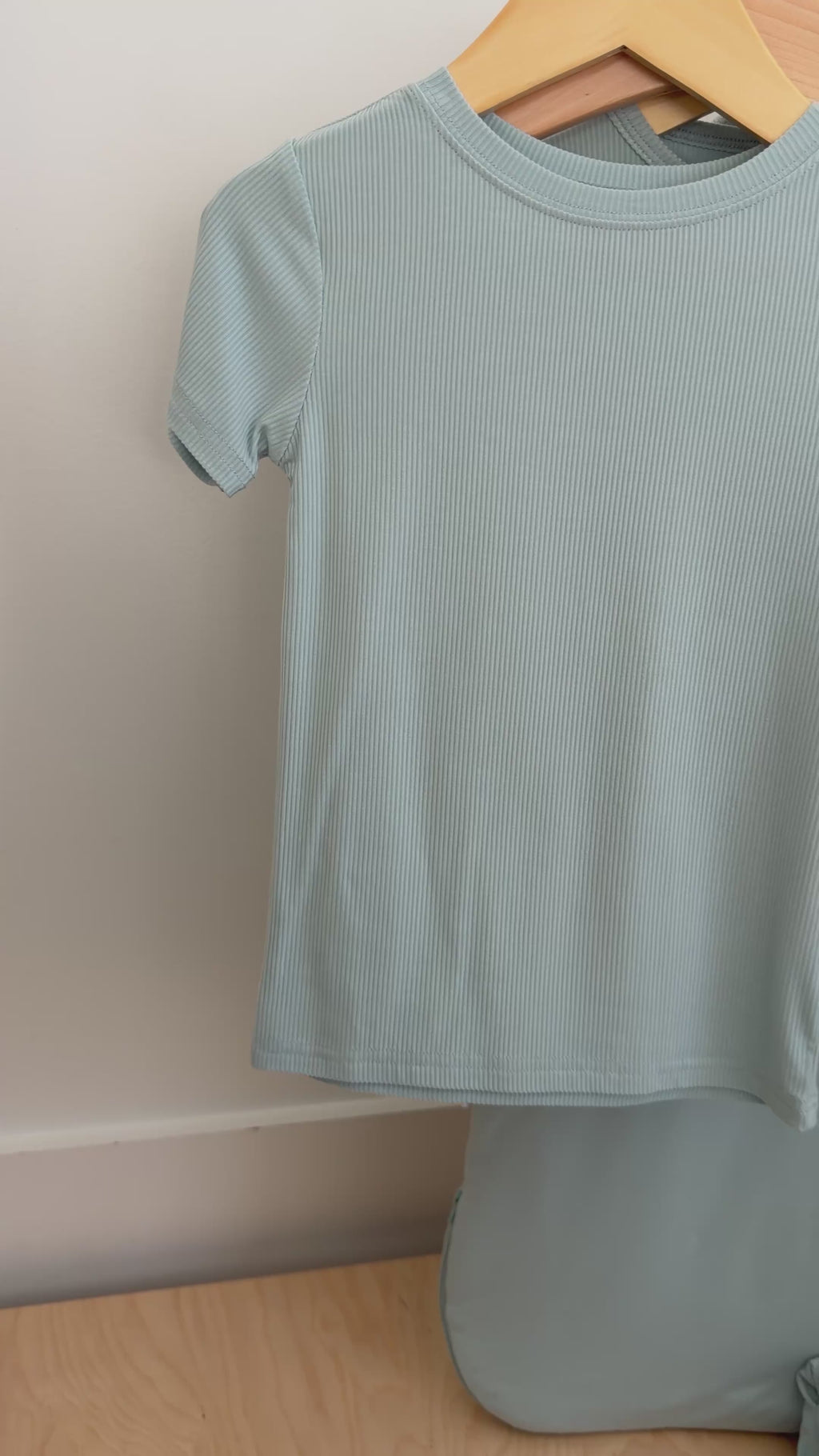 Harbor Blue Small Ribbed Shorts Two-Piece Set