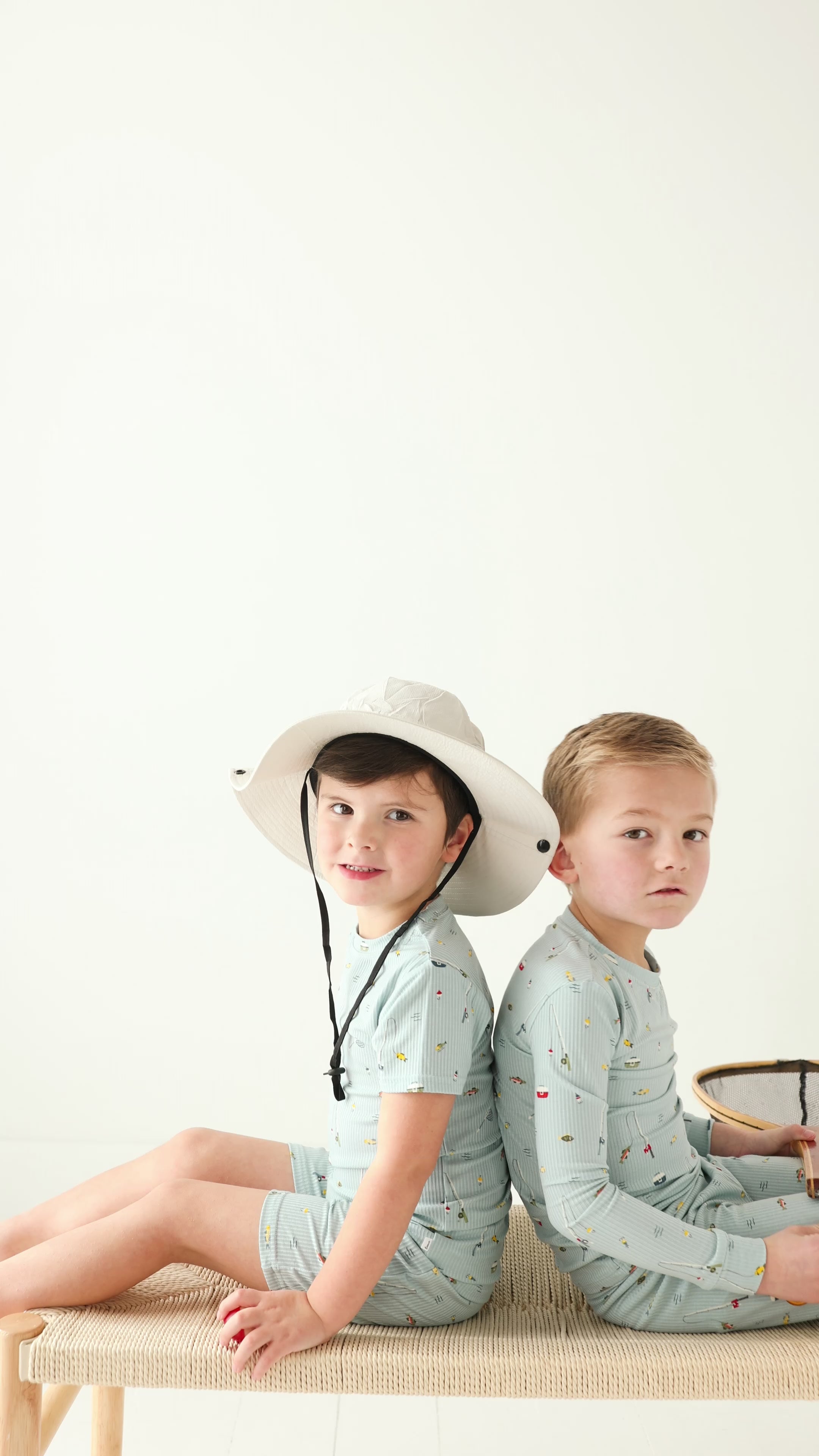 Gone Fishing Small Ribbed Shorts Two-Piece Set