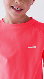 Neon Coral Rash Guard
