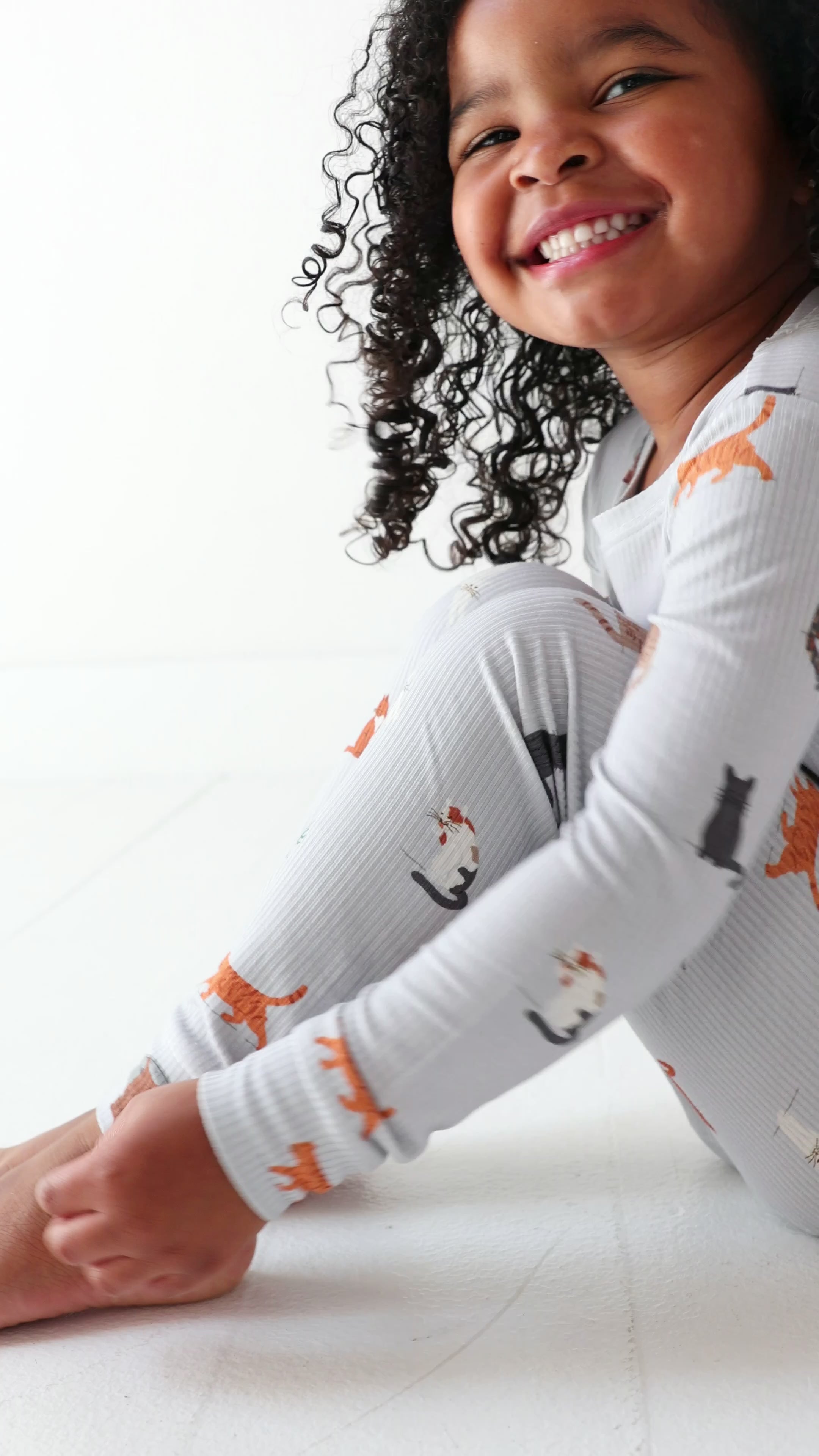 Cats Gray Small Ribbed Two-Piece Set