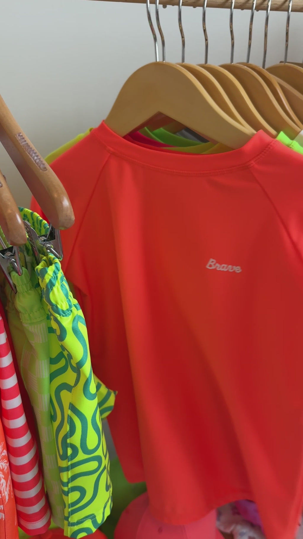 Neon Coral Rash Guard