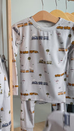 Trains Small Ribbed Two-Piece Set