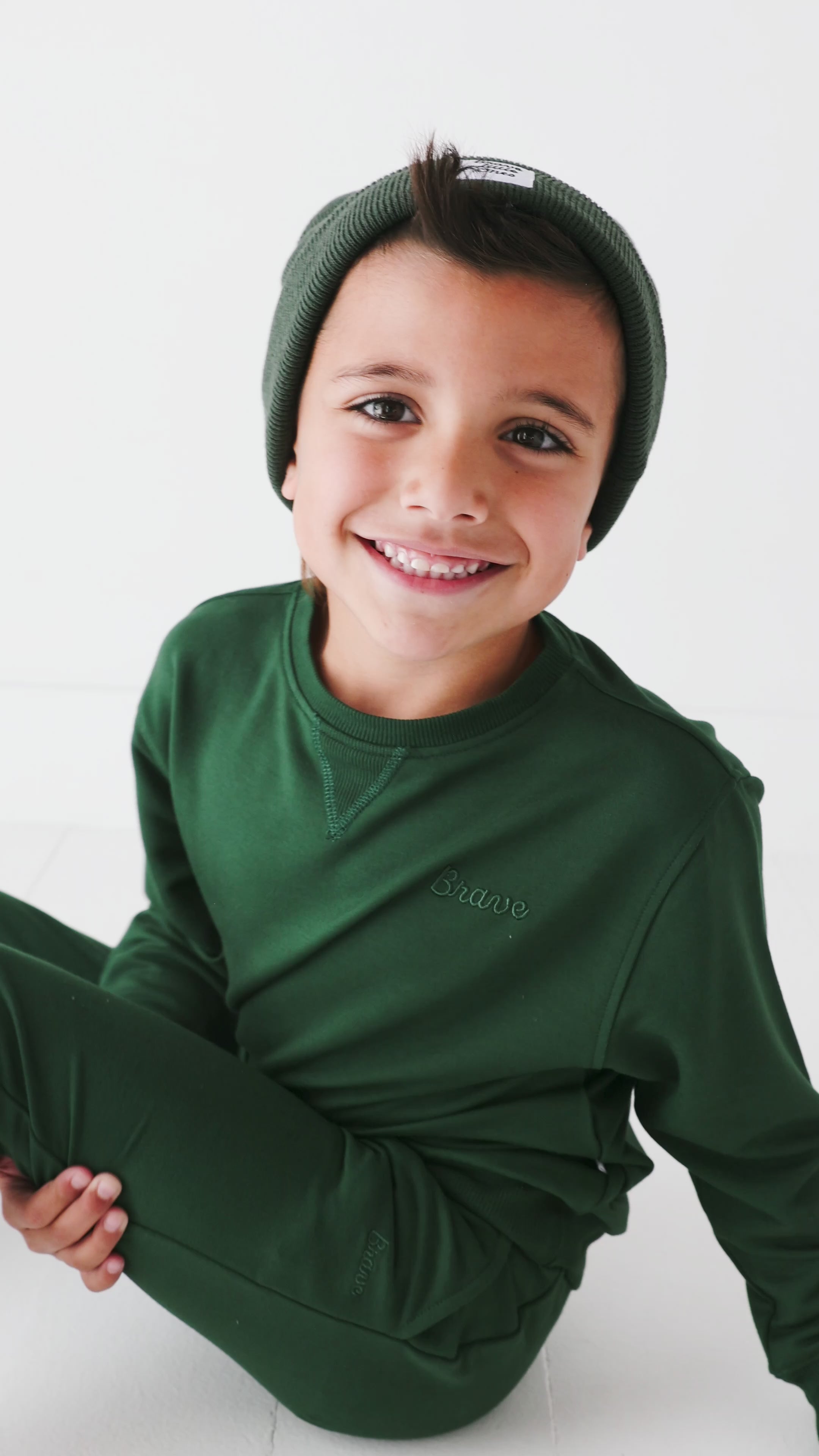 Forest Green Bamboo French Terry Joggers