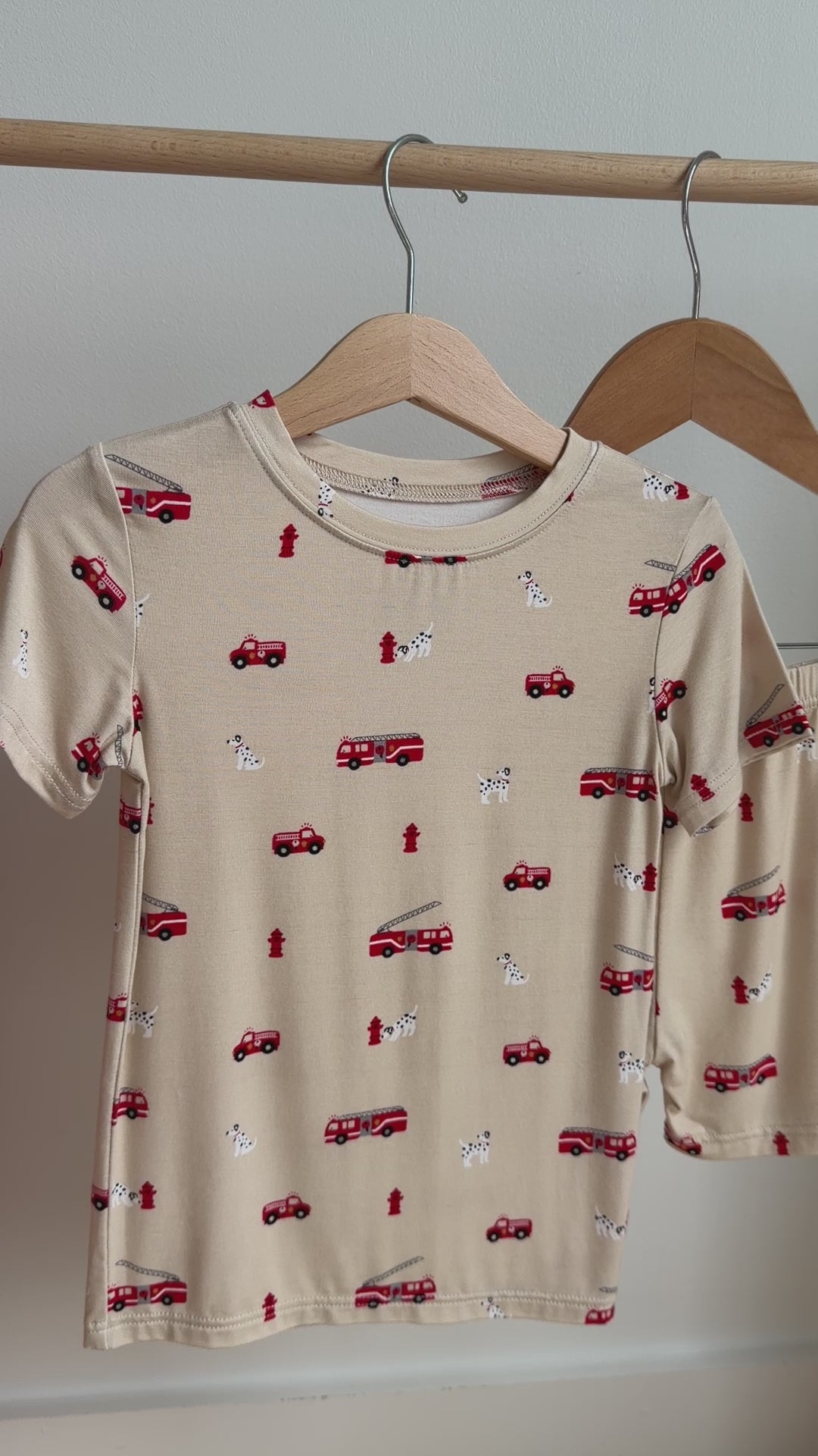 Firetrucks Shorts Two-Piece Set