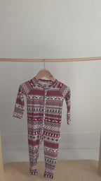 Christmas Sweater Stripe Small Ribbed Zip Romper