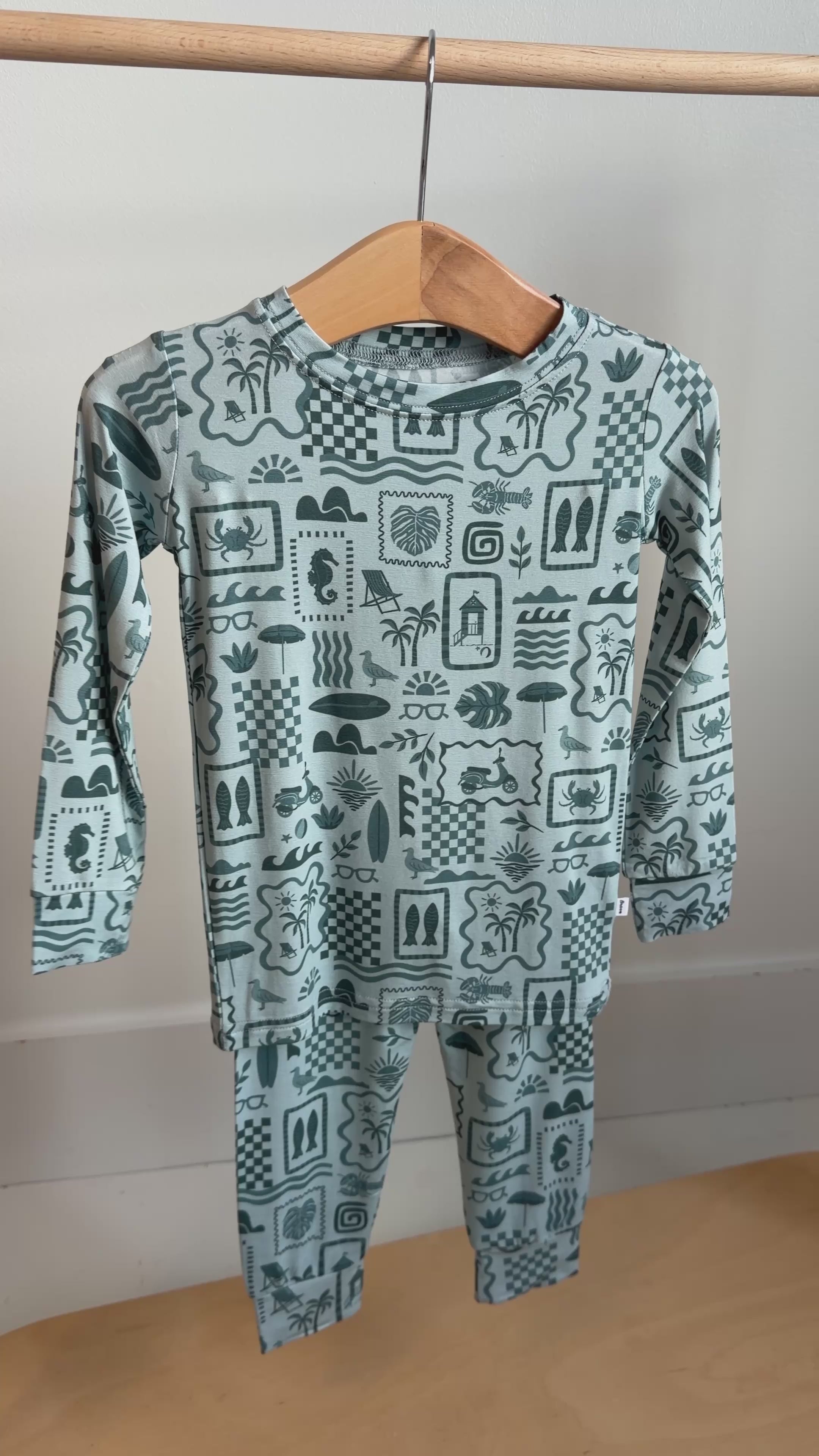 Summer Block Blue Two-Piece Set