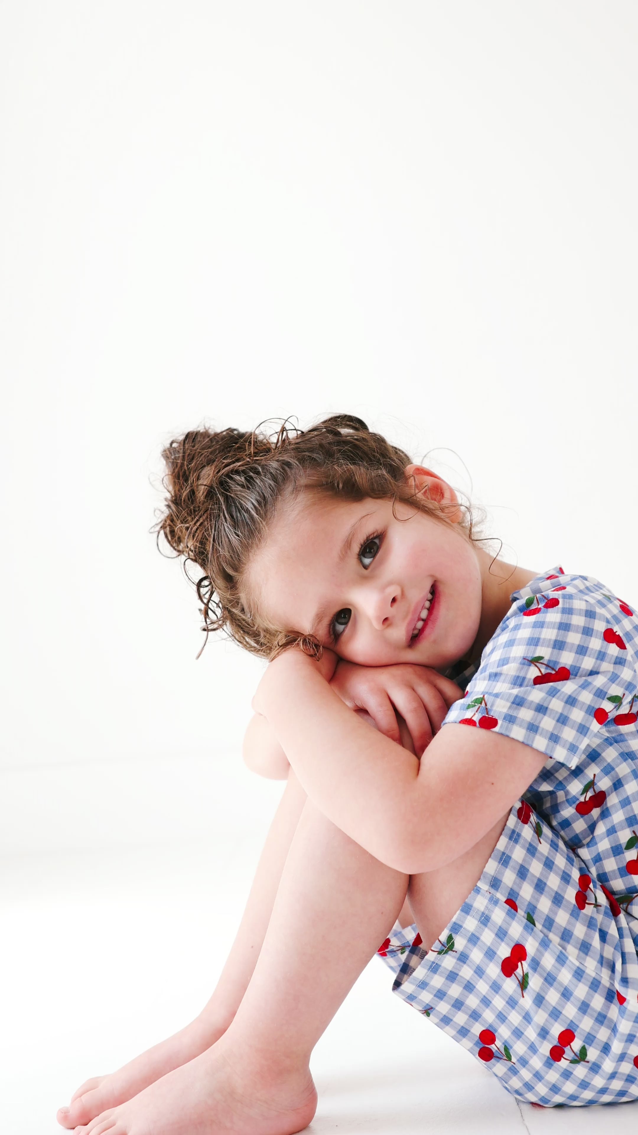 Vintage Cherries Small Ribbed Shorts Two-Piece Set