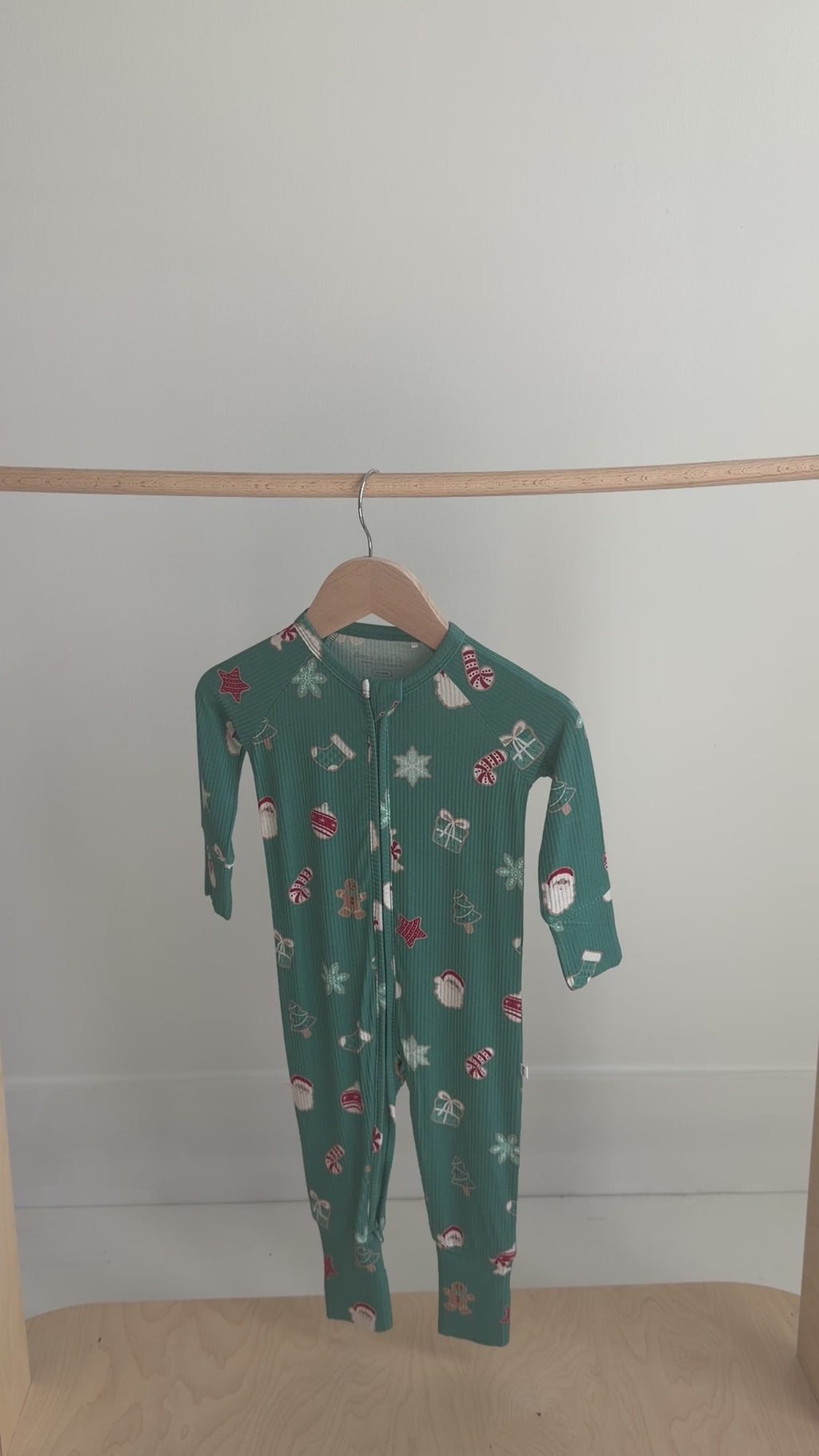 Sugar Cookies Frosted Teal Small Ribbed Zip Romper