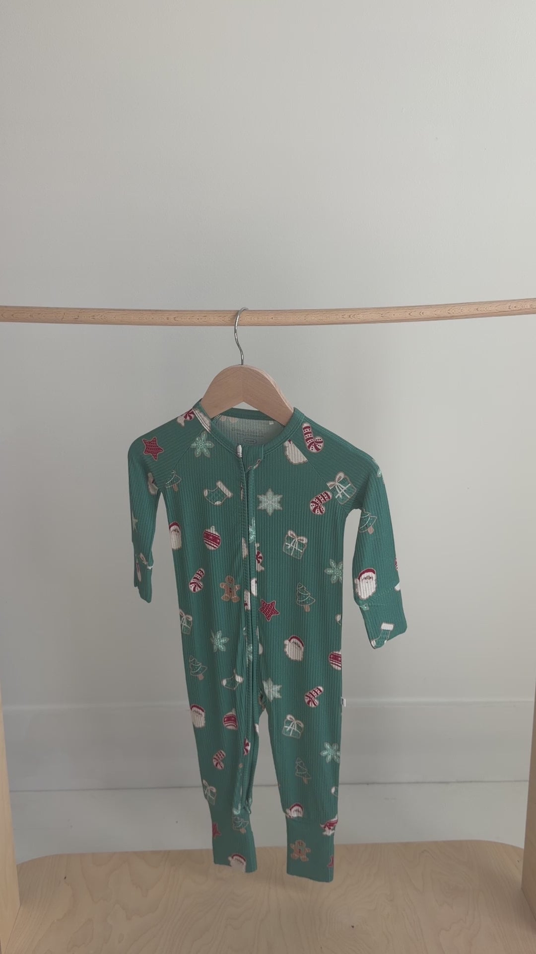 Sugar Cookies Frosted Teal Small Ribbed Zip Romper