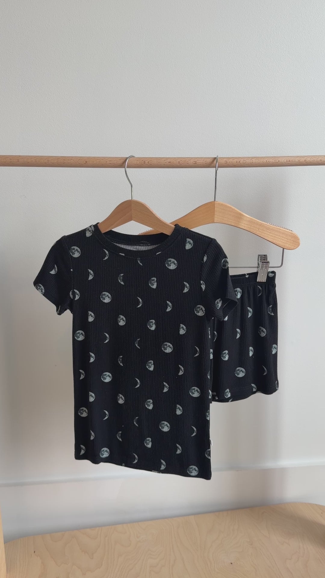 Moon Phases Small Ribbed Shorts Two-Piece Set
