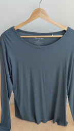 Dark Steel Blue Small Ribbed Women's Matching Set