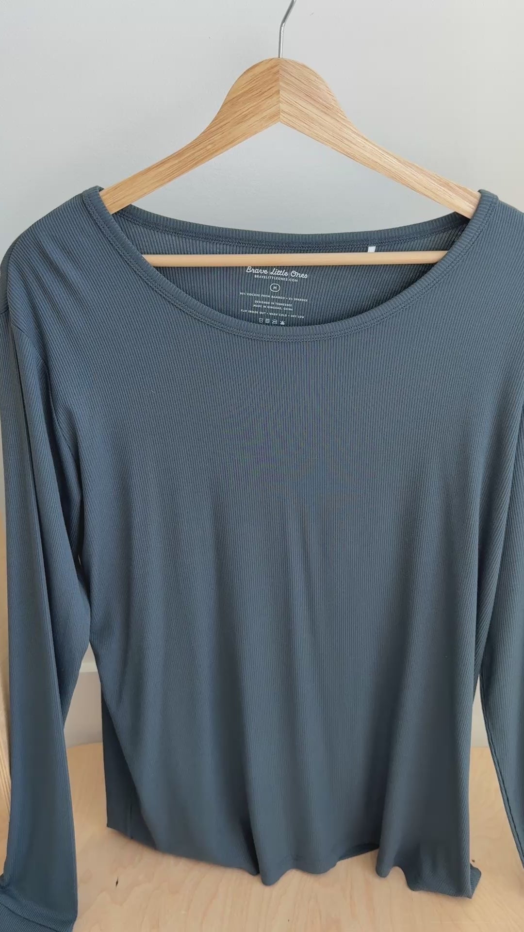 Dark Steel Blue Small Ribbed Women's Matching Set