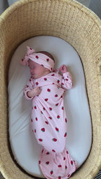 Strawberries Small Ribbed Bow