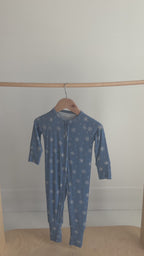 Snowflakes Small Ribbed Zip Romper
