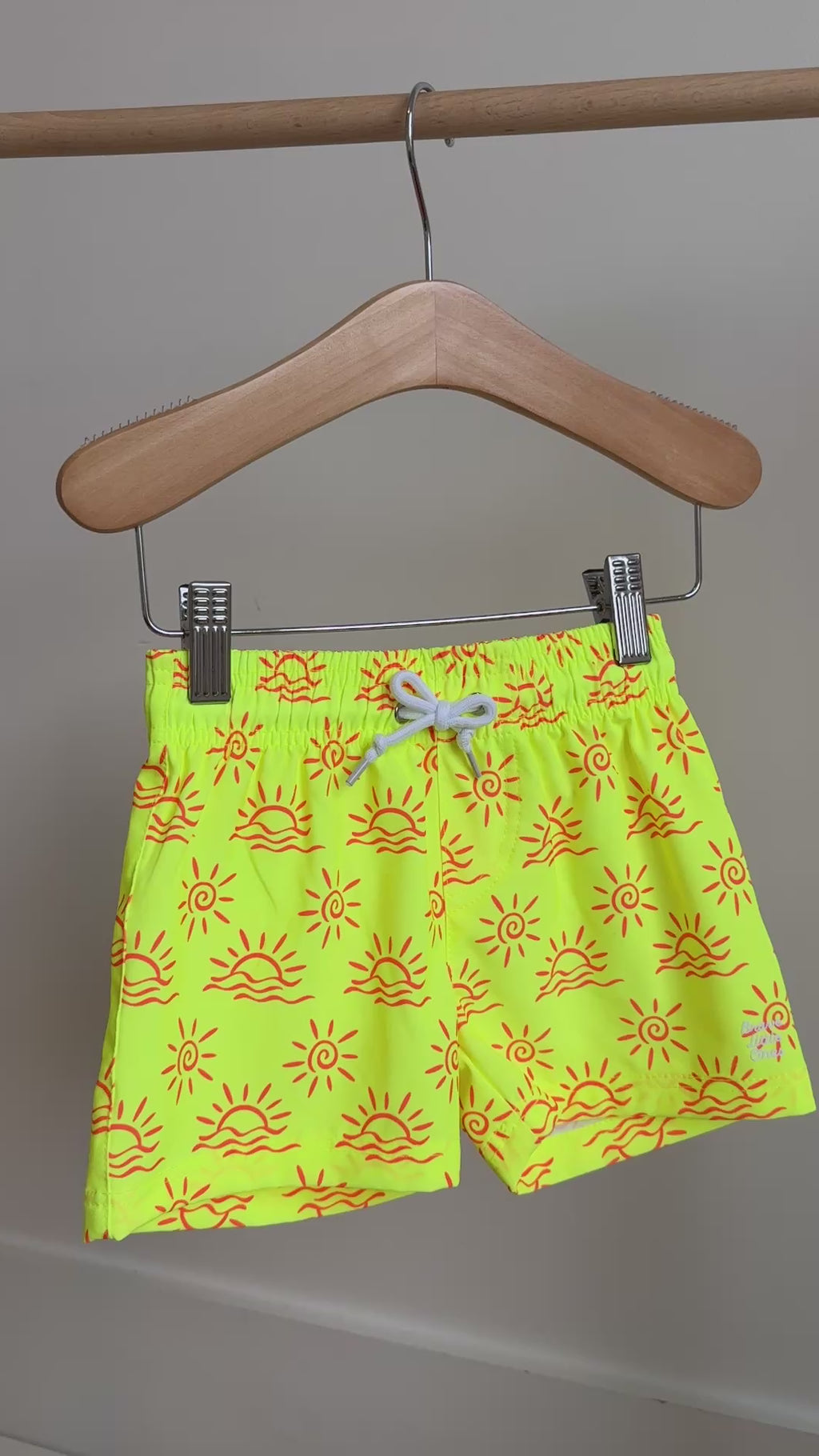 Neon Yellow Suns Swim Trunks