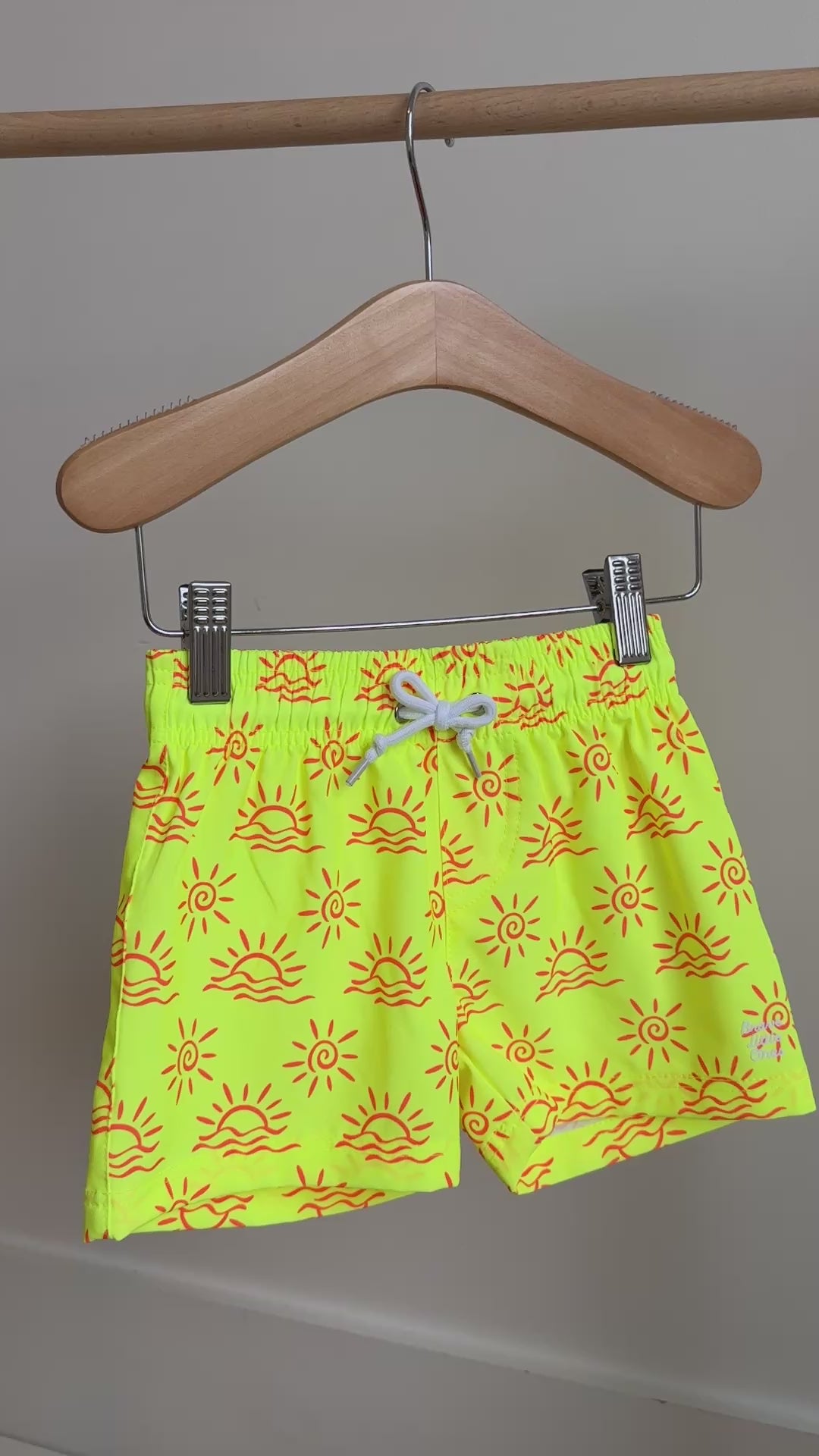 Neon Yellow Suns Swim Trunks