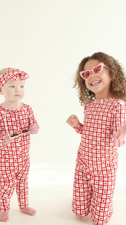 Be Mine Gingham Small Ribbed Two-Piece Set